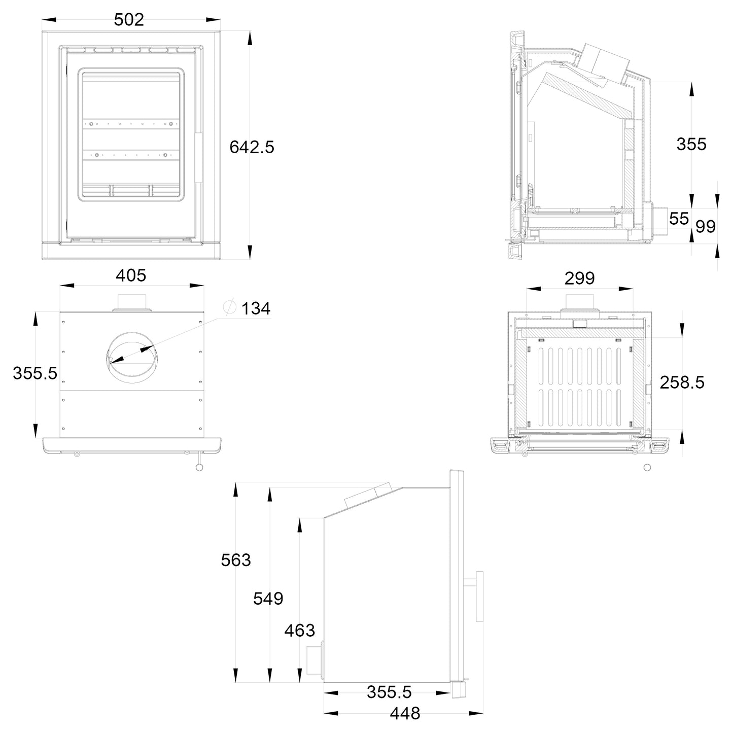 Coniston multifuel inset stove 5kW Eco-design / DEFRA approved