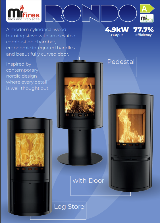 Rondo woodburning stove on pedestal Ecodesign/ DEFRA approved (Copy) (Copy)